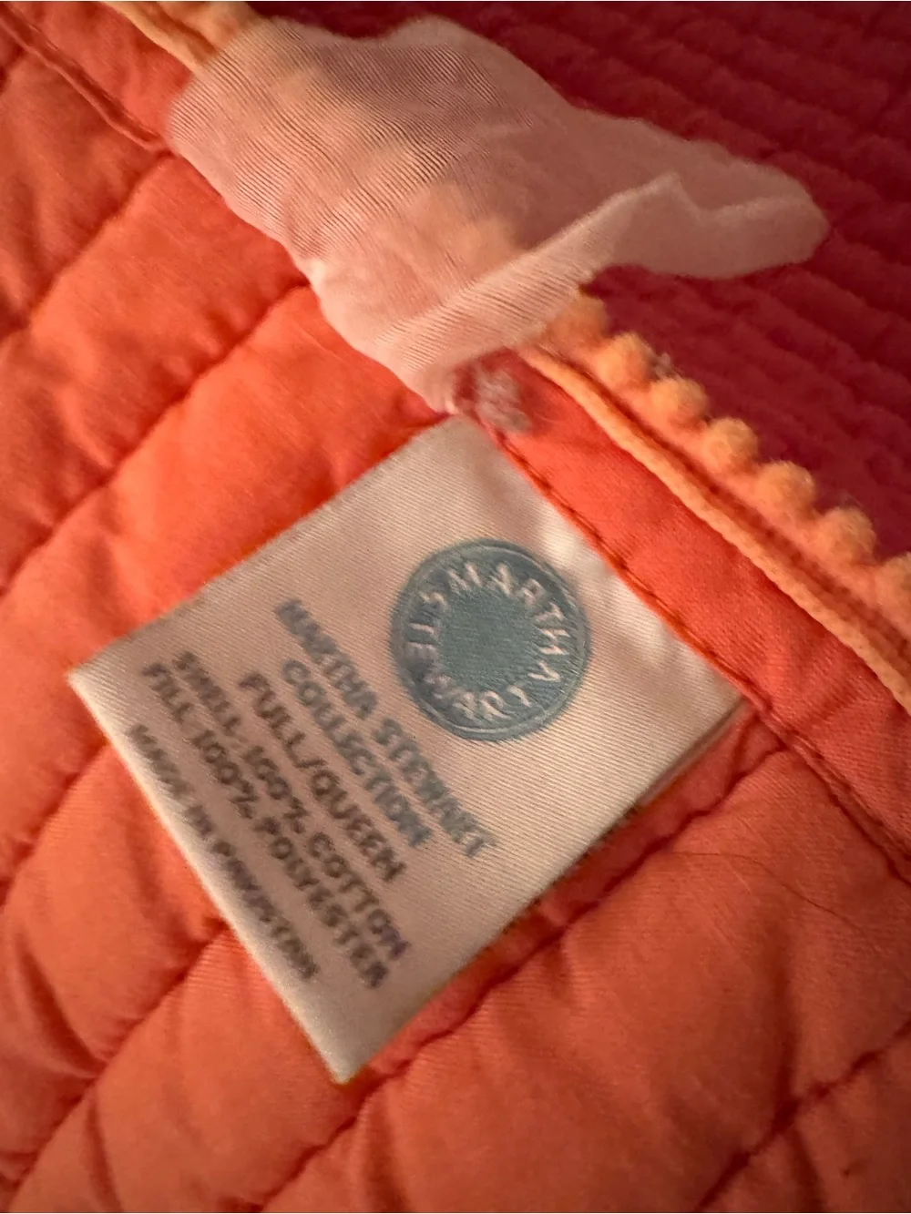 Martha Stewart Reversible Coral and Magenta Quilted Bedspread